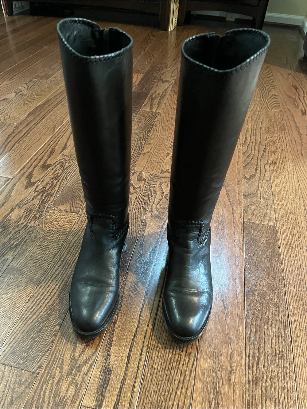 Jack Rogers Black Leather Heeled Boots